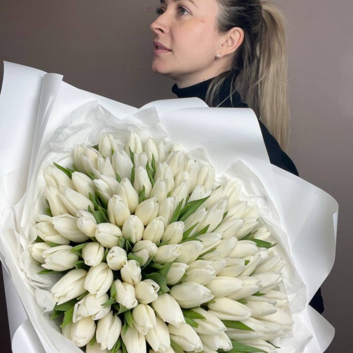 101 белый тюльпан №2 в Орле