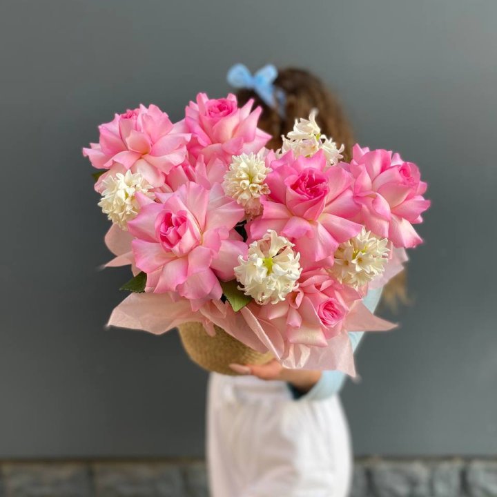 Дуо розы и гиацинты в Орле