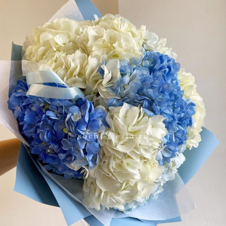 Букет гортензий "Голубая лаза" в Орле