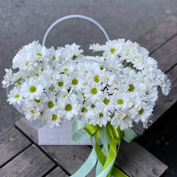 Сумка с хризантемами ромашками в Орле