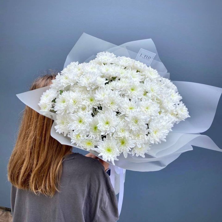 Букет хризантем "Белая снежинка" в Орле