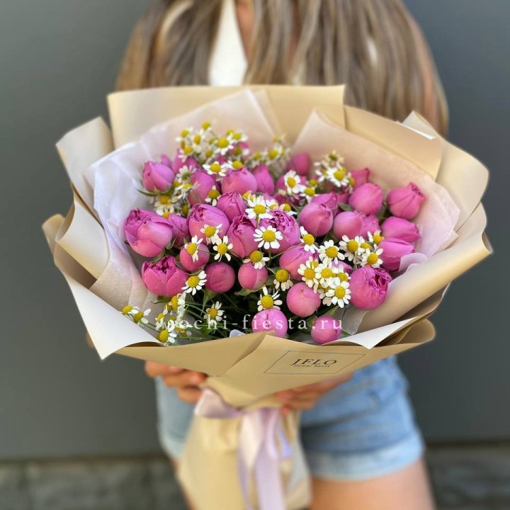 Дуобукет мисти с ромашками  в Орле