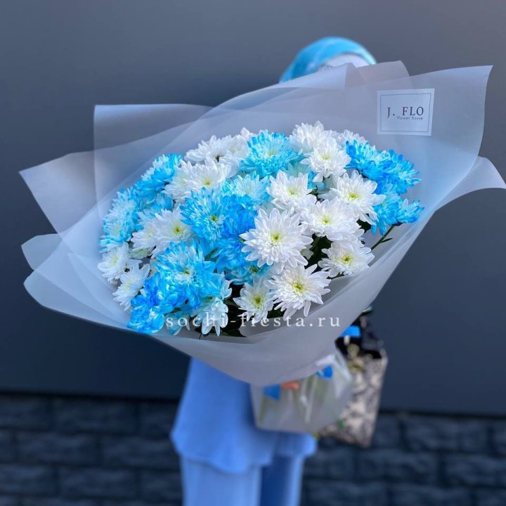 Букет хризантем "Голубая снежинка" в Орле