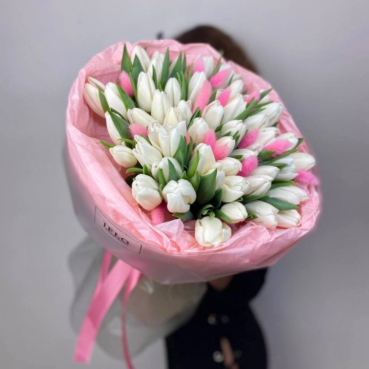 51 белый тюльпан "Рози" в Орле