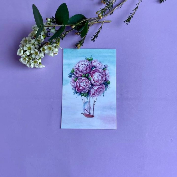 Открытка к букету "Пион" в Орле