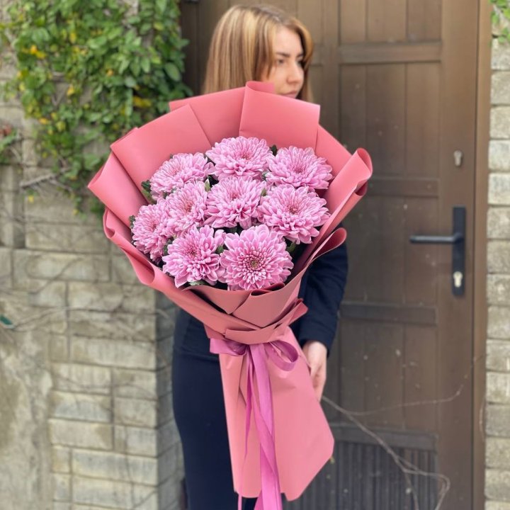 Букет хризантем розовый в Орле