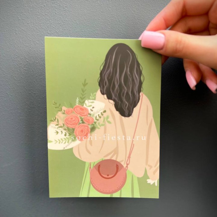 Открытка к букету "Потрясающая девушка" в Орле