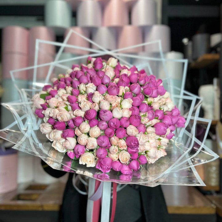 101 кустовая пионовидная роза в Орле