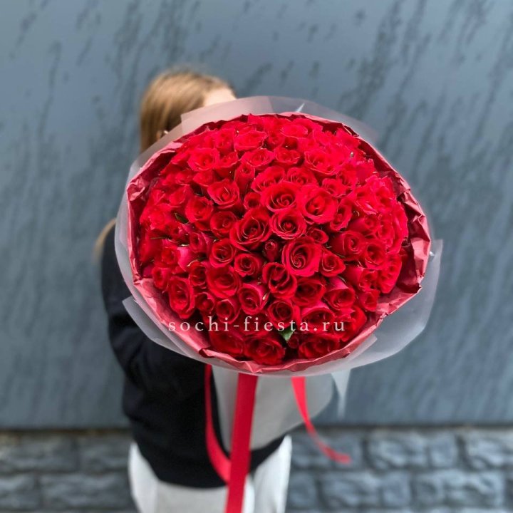 101  красная кенийская роза  в Орле