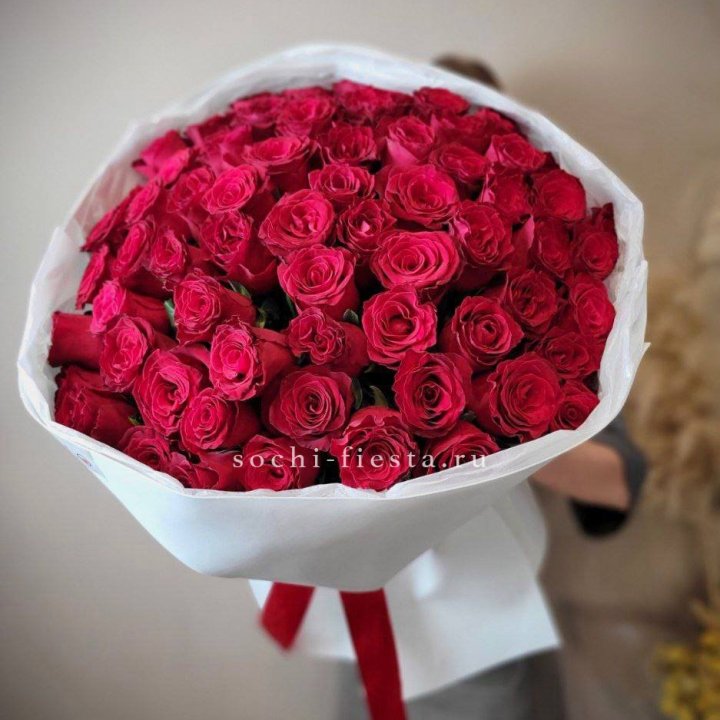 65 красных роз вайт в Орле