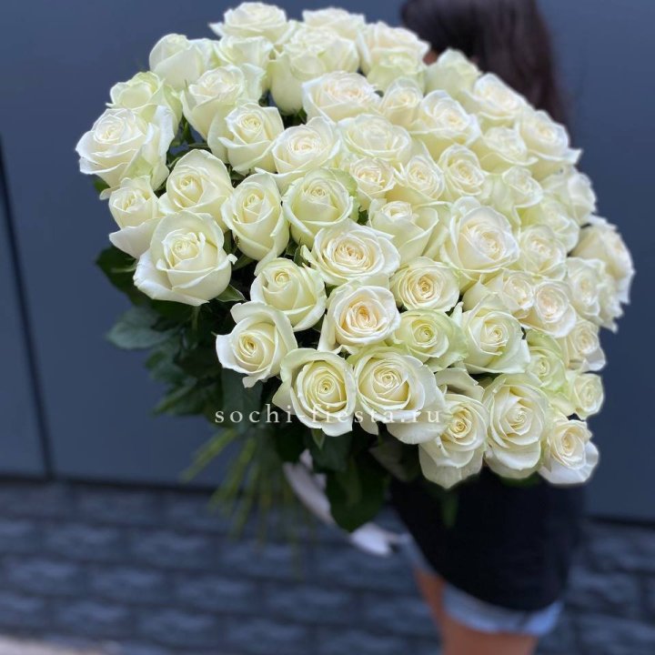 51 белоснежная высокая роза в Орле
