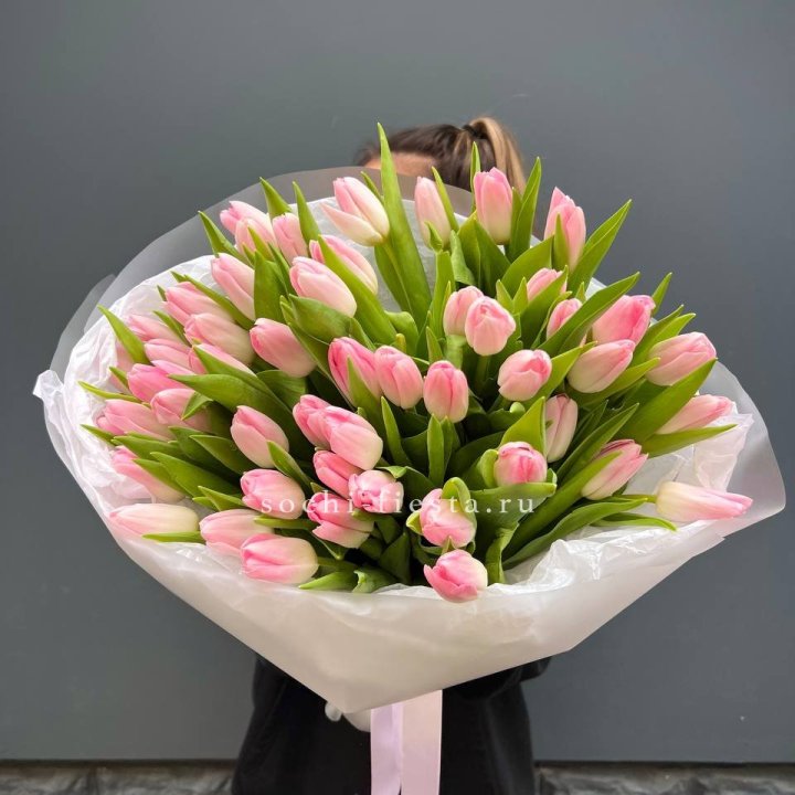 Букет тюльпанов нежно-розовых в Орле